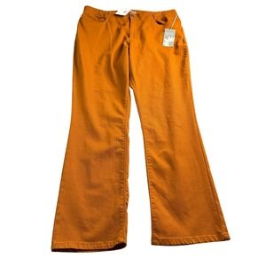 Habitat Women's Size 16 Ginger Orange Stretch Denim Bootcut Zip Fly Jeans NWT